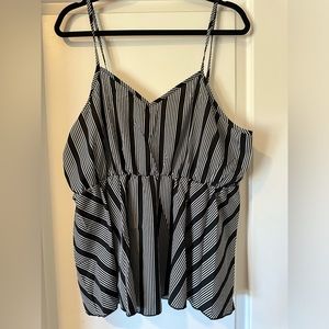 SHEIN plus curve cami. Black and white striped, size 3x. Never worn.
